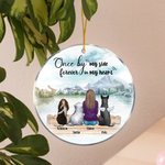 Personalizzato Once by My Side Forever in My Heart Ornamento da appendere in acrilico rotondo Regalo di Natale e di compleanno per gli amanti dei cani