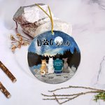 Henkilökohtainen koira äiti tai koira isä pyöreä akryyli roikkuu koriste yön tähtitaivas tausta joulu syntymäpäivälahja koiran rakastaja