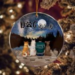 Henkilökohtainen koira äiti tai koira isä pyöreä akryyli roikkuu koriste yön tähtitaivas tausta joulu syntymäpäivälahja koiran rakastaja