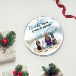 Personalizzato Once by My Side Forever in My Heart Ornamento da appendere in acrilico rotondo Regalo di Natale e di compleanno per gli amanti dei cani