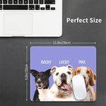 Personalized 1-3 Pet Photos Non-slip Mouse Pad with Names Computer Gadget Office Accessory Gift for Pet Lover