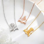 Personalised Graceful Birth Flower Book Necklace Birthday Anniversary Gift for Book Lover Teacher