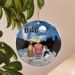 Henkilökohtainen koira äiti tai koira isä pyöreä akryyli roikkuu koriste yön tähtitaivas tausta joulu syntymäpäivälahja koiran rakastaja