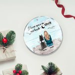 Personalized I Love You to the Moon and Back Round Acrylic Hanging Ornament with Seagull Background Christmas Birthday Gift for Dog Lover
