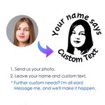 Personlig ansiktsporträtt självtryckande lärarstämpel med text Betygsättning Brevpapper Tillbaka till skolan Tackgåva till lärare