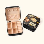 Personalisierte tragbare Geburt Blume PU-Leder-Schmuck-Box mit Namen Geburtstag Jahrestag Muttertag Geschenk für sie