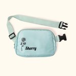 Personalizado Nacimiento Flor Bolsa de cintura impermeable ajustable con nombre Regalo de cumpleaños para las mujeres