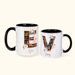 Tazza da caffè in ceramica personalizzata con nome e cognome per l'insegnante, l'amante dei libri, il bibliotecario e la festa della mamma.