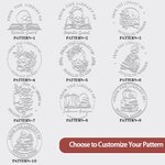 Personalised Gothic Skull & Flower From the Library of Hand Held Book Embosser Stamp Set with Name Birthday Gift for Book Lover