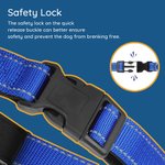 Personligt flerfärgat justerbart hundhalsband med reflekterande remsor och broderat namn och telefonnummer Present till husdjur