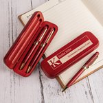 Personalisierte hölzerne Kugelschreiber Fall Set mit eingraviertem Initial und Text Geburtstag Büro Geschenk für Chef Coworker