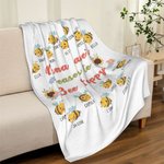 Coperta in pile personalizzata Bee Happy con 2-15 nomi Regalo di compleanno per la festa della mamma e della nonna