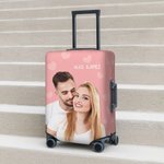 Personalized Multicolour Character Photo Luggage Cover with Name Fits 18-32 Inches Suitcase Birthday Travel Accessories Gift for Travel Lover