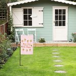 Personalisierte Bee Happy Garden Flag mit 2-15 Namen Muttertag Geburtstag Geschenk für Mama Großeltern