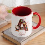 Tazza da caffè in ceramica personalizzata con nome e cognome per l'insegnante, l'amante dei libri, il bibliotecario e la festa della mamma.