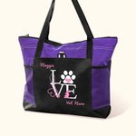 Personalized Love Veterinary Technician Tote Bag with Name Large Capacity Vet Tech Week Gift for Veterinarian Pet Lovers