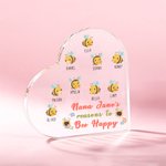 Targa in acrilico personalizzata a forma di cuore con 2-15 nomi Regalo di compleanno per la festa della mamma per la famiglia della nonna