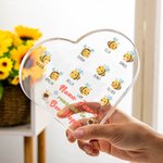 Targa in acrilico personalizzata a forma di cuore con 2-15 nomi Regalo di compleanno per la festa della mamma per la famiglia della nonna