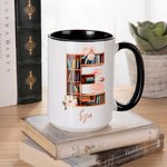 Tazza da caffè in ceramica personalizzata con nome e cognome per l'insegnante, l'amante dei libri, il bibliotecario e la festa della mamma.