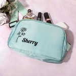 Personalizado Nacimiento Flor Bolsa de cintura impermeable ajustable con nombre Regalo de cumpleaños para las mujeres