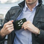 Personalized Compact  Alcantara Card Holder with 18 Card Slots Name Father's Day Birthday Gift for Men