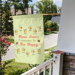 Personalisierte Bee Happy Garden Flag mit 2-15 Namen Muttertag Geburtstag Geschenk für Mama Großeltern