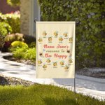 Personalisierte Bee Happy Garden Flag mit 2-15 Namen Muttertag Geburtstag Geschenk für Mama Großeltern
