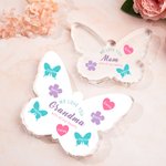 Targa acrilica personalizzata We Love You with All Our Hearts Butterfly con nome e testo incisi Festa della mamma Regalo di compleanno per la nonna ma