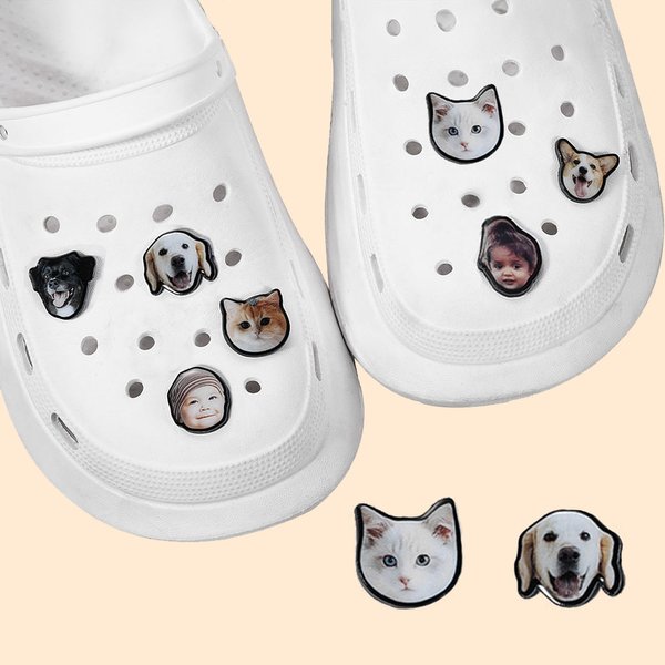 Personalisierter Haustier Porträt Foto Schuh-Charm Anhänger für Clogs Schuhe Zubehör Erinnerung Geburtstag Geschenk für Tierliebhaber
