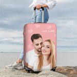 Personalized Multicolour Character Photo Luggage Cover with Name Fits 18-32 Inches Suitcase Birthday Travel Accessories Gift for Travel Lover