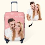 Personalized Multicolour Character Photo Luggage Cover with Name Fits 18-32 Inches Suitcase Birthday Travel Accessories Gift for Travel Lover