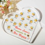 Targa in acrilico personalizzata a forma di cuore con 2-15 nomi Regalo di compleanno per la festa della mamma per la famiglia della nonna