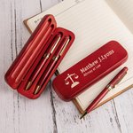 Personalisierte hölzerne gravierte Kugelschreiber Fall Set mit Skala der Gerechtigkeit oder Richter Gavel Logo Geburtstag Graduierung Geschenk für Jur