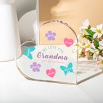 Personalisierte We Love You Heart-Shaped Acryl Plaque mit eingraviertem Namen und Text Muttertag Geburtstag Geschenk für Frauen