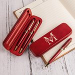 Personalisierte hölzerne Kugelschreiber Fall Set mit eingraviertem Monogramm Geburtstag Graduierung Büro Geschenk für Lehrer Arzt Student