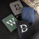 Personalized Compact  Alcantara Card Holder with 18 Card Slots Name Father's Day Birthday Gift for Men