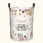 Personlig sömnadstema vattentät tvättförvaringskorg med handtag födelsedag husvärmningsgåva för stickning sömnad älskare