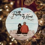 Personalised Forever in My Heart Round Acrylic Hanging Ornament with Seagull Background Christmas Birthday Gift for Dog Lover