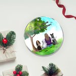 Personalisierte einmal an meiner Seite für immer in meinem Herzen Runde Acryl hängenden Ornament mit grünem Glas Hintergrund Weihnachten Geburtstag Ge