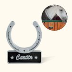 Placa personalizada en 3D con forma de herradura para la puerta del establo Regalo para granjeros amantes de los caballos