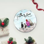 Personalised Forever in My Heart Round Acrylic Hanging Ornament with Seagull Background Christmas Birthday Gift for Dog Lover