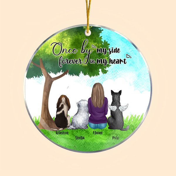 Personalisierte einmal an meiner Seite für immer in meinem Herzen Runde Acryl hängenden Ornament mit grünem Glas Hintergrund Weihnachten Geburtstag Ge