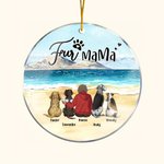 Ornamento da appendere in acrilico rotondo personalizzato con sfondo marino Regalo di Natale e di compleanno per gli amanti dei cani