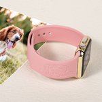 Personalisierte gravierte Pfote Hund Rasse Silikon Uhrenarmband für Apple mit Namen Geburtstag Jahrestag Geschenk für Tierliebhaber