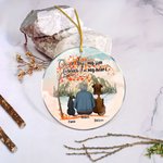 Gepersonaliseerd Once by My Side Forever in My Heart Rond Acryl Hangend Ornament met Rode Esdoornbladeren Achtergrond Kerstverjaardagscadeau voor Hond