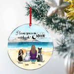 Personalizzato I Love You to the Moon and Back Ornamento da appendere in acrilico rotondo con sfondo marino Regalo di Natale e compleanno per gli aman
