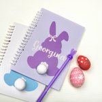 Personalized Multicolour Bunny Notebook Pen Set with Name Birthday Easter Gifts for Kid