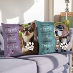 Funda Almohada Personalizada Cuando Me Extrañas Estoy Aquí con Foto de Mascota y Nombre Decoración Multicolor Regalo para Amantes de las Mascotas