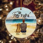 Ornamento da appendere in acrilico rotondo personalizzato con sfondo marino Regalo di Natale e di compleanno per gli amanti dei cani