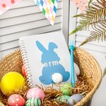 Personalized Multicolour Bunny Notebook Pen Set with Name Birthday Easter Gifts for Kid